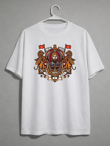 تیشرت سفید طرح کوروش بزرگ