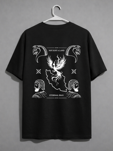 تیشرت مشکی ایران جاودان با چاپ با کیفیت