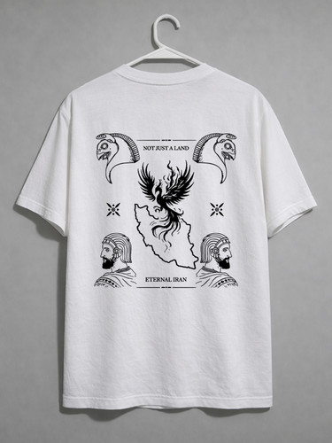 تیشرت سفید طرح ایران جاودان
